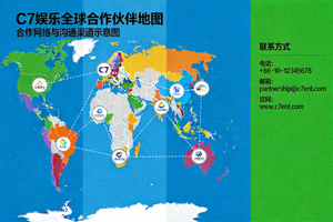 C7娱乐全球合作伙伴地图与联系方式示意图 - 展示合作网络与沟通渠道